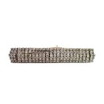 10K Yellow Gold Diamond Tennis Bracelet sz7 +/-10cttw