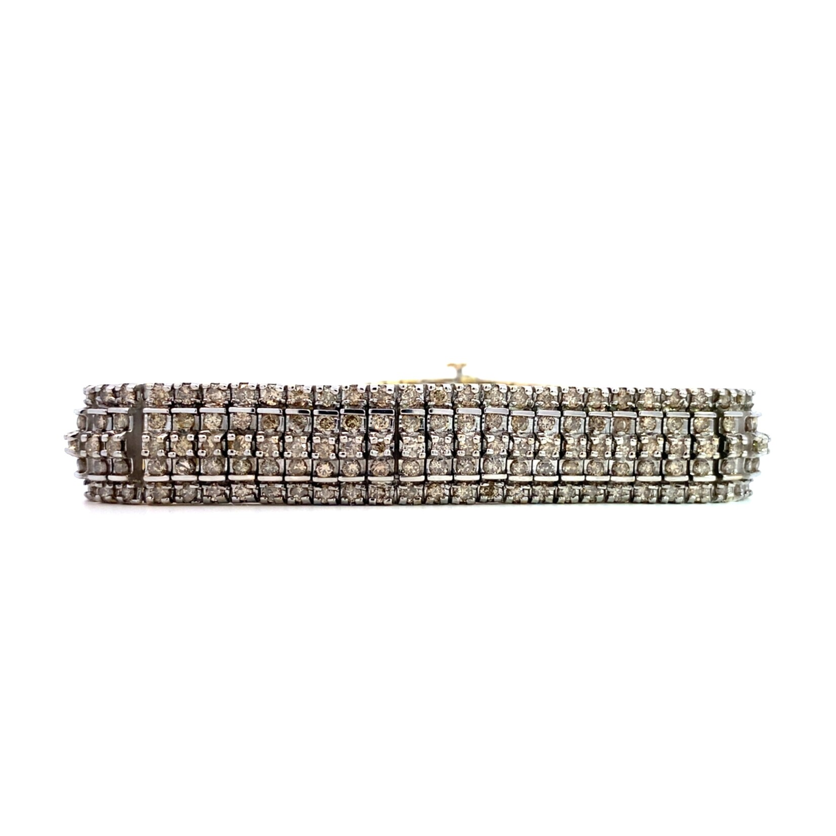 10K Yellow Gold Diamond Tennis Bracelet sz7 +/-10cttw