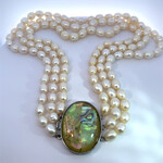 Sterling Silver Graduated Fresh Water Pearl with Shell Clasp