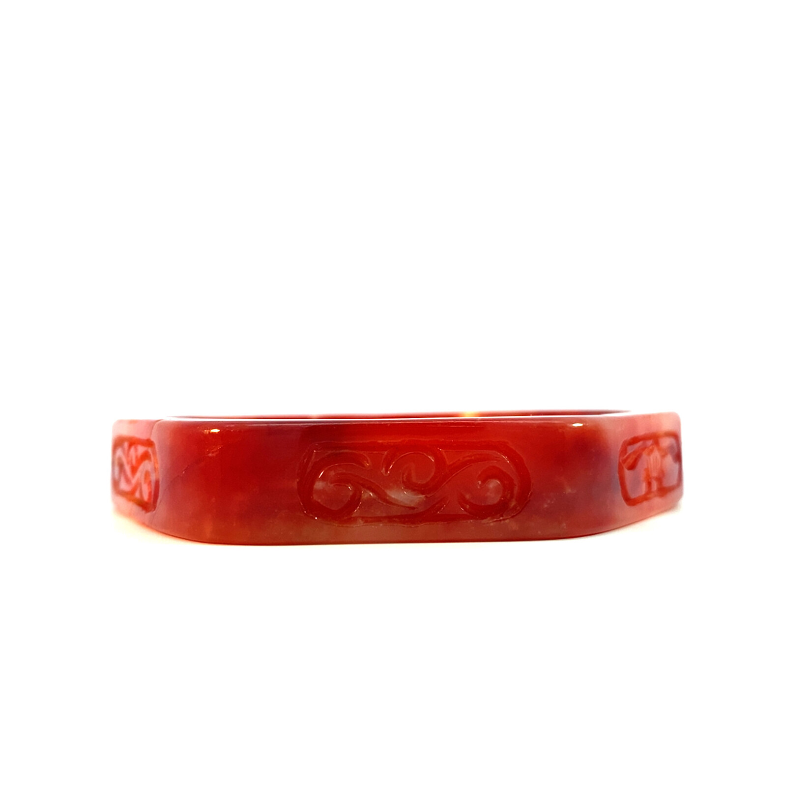 Carved Red Agate Bangle sz8