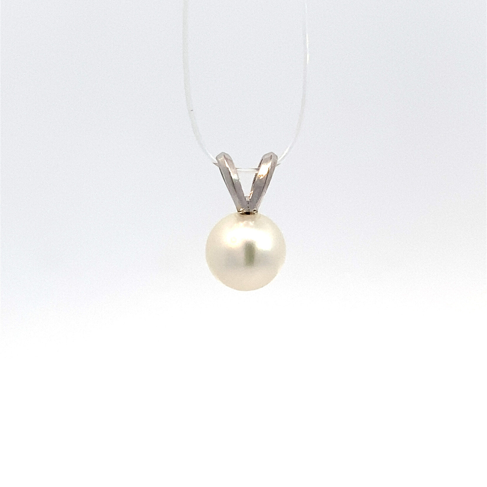 14K White Gold 7mm Akoya Pearl Pendant
