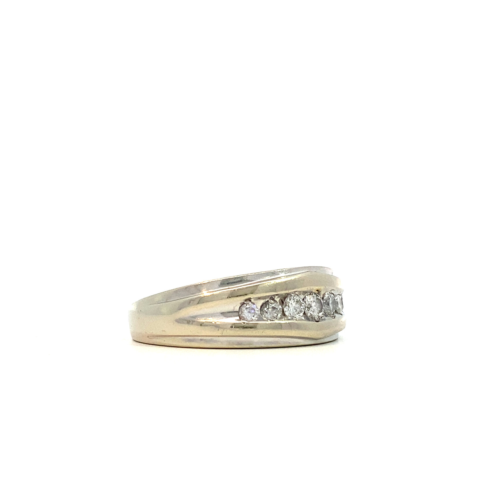 14K White Gold Men's Diamond Ring sz11 D+/-.56cttw