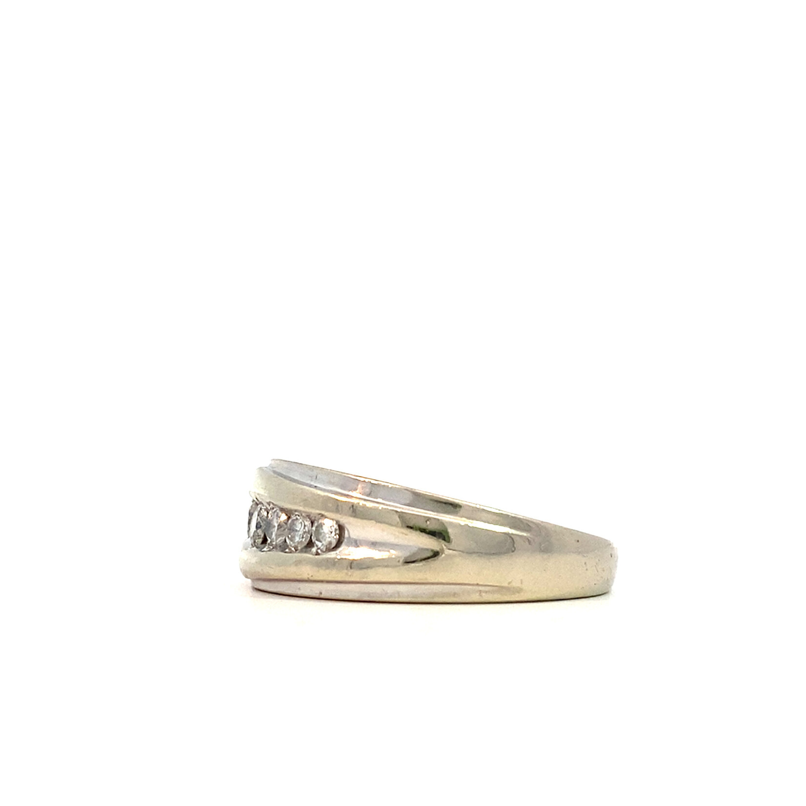 14K White Gold Men's Diamond Ring sz11 D+/-.56cttw