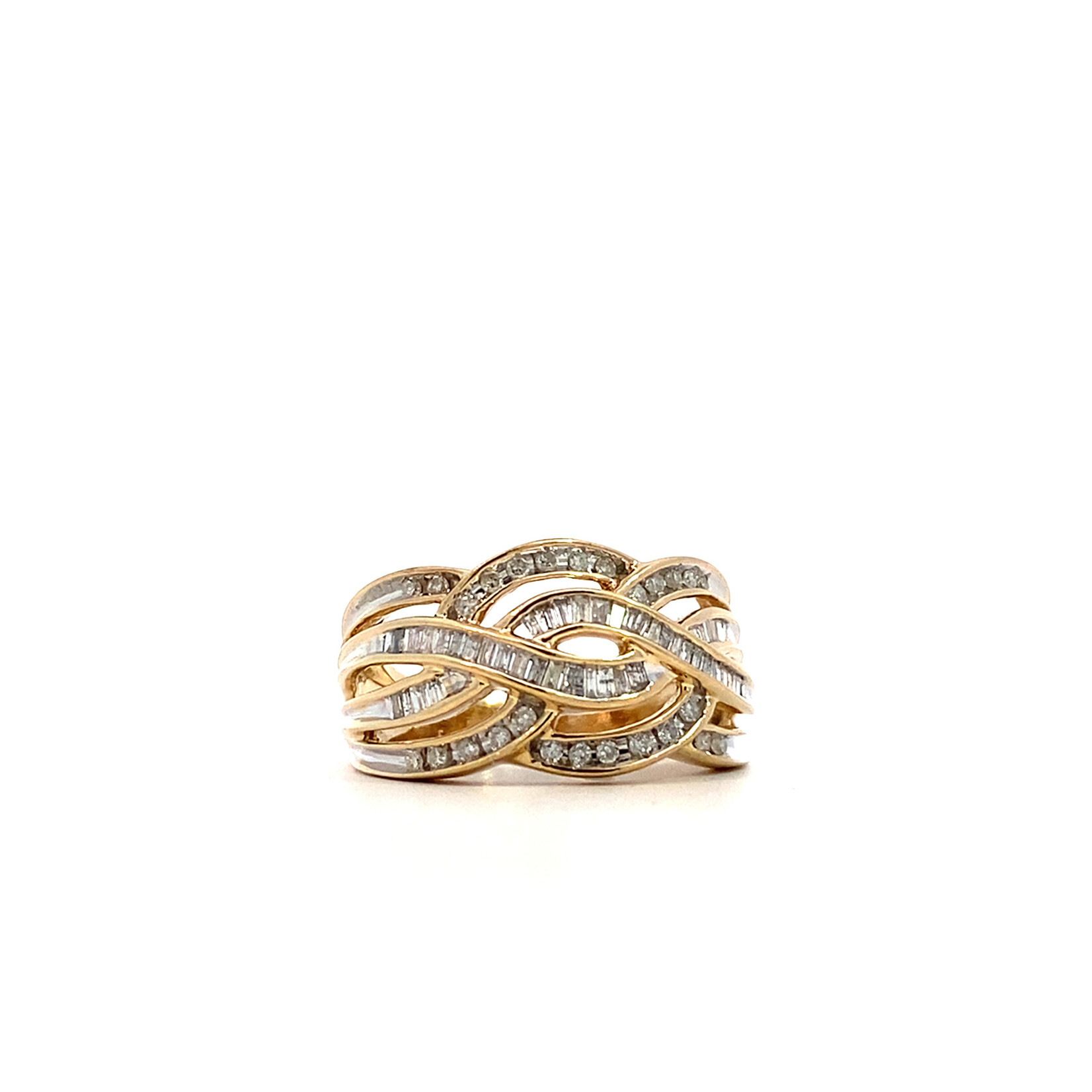 10K Yellow Gold Diamond Ring sz7.5 D +/-.38cttw