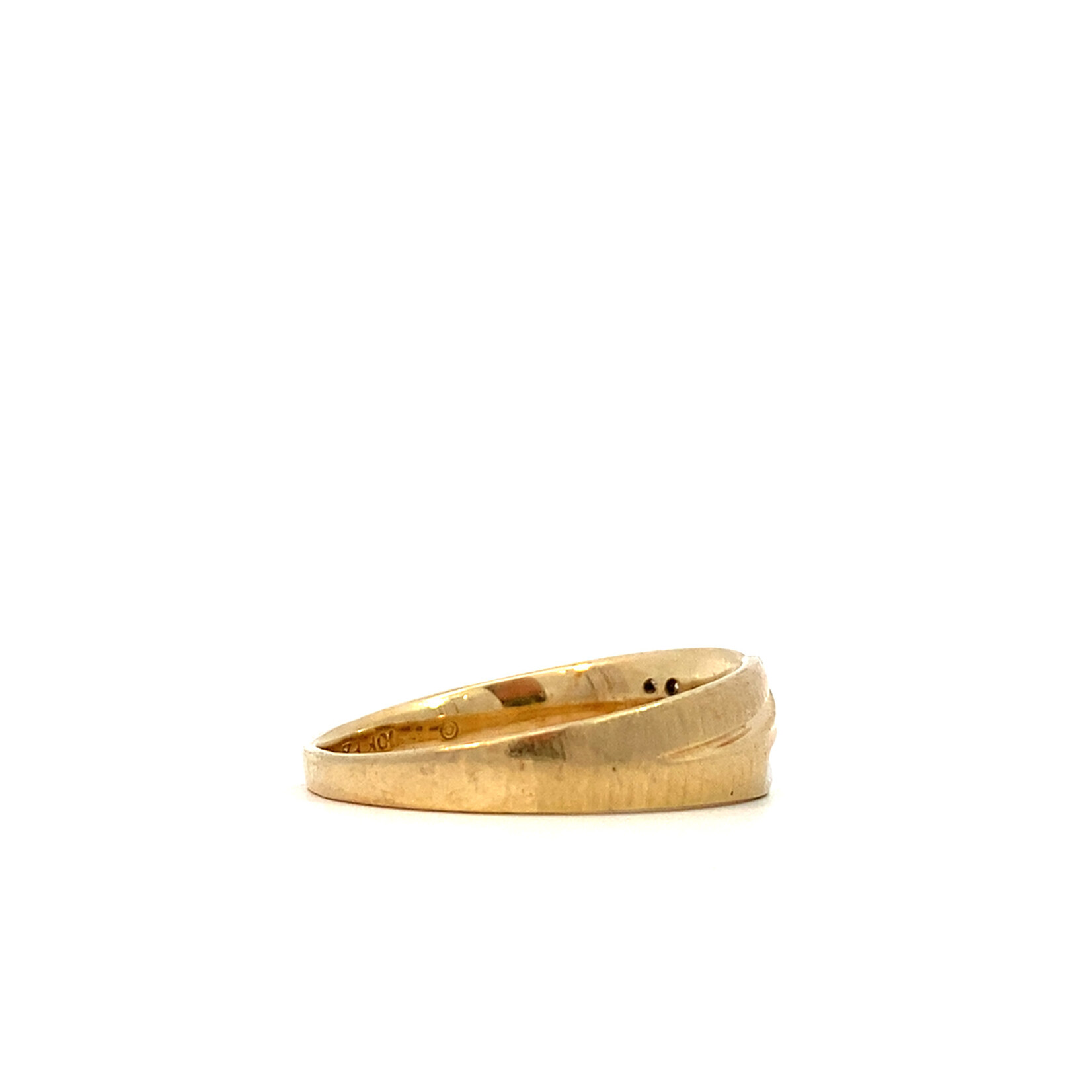 10K Yellow Gold Men's Diamond Ring sz11.5 D+/-.14ctw