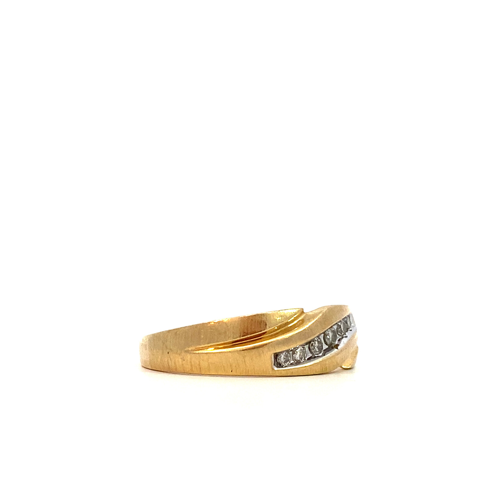 10K Yellow Gold Men's Diamond Ring sz11.5 D+/-.14ctw