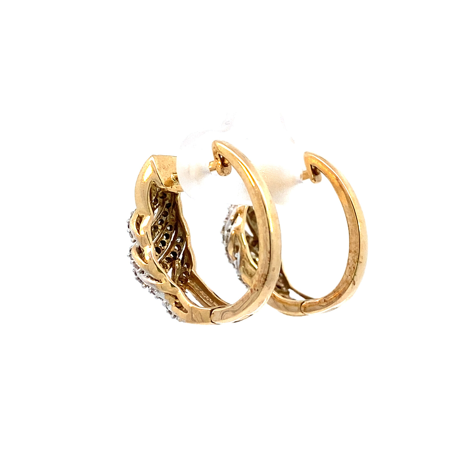 10K Yellow Gold Diamond Hoops D+/-.50cttw