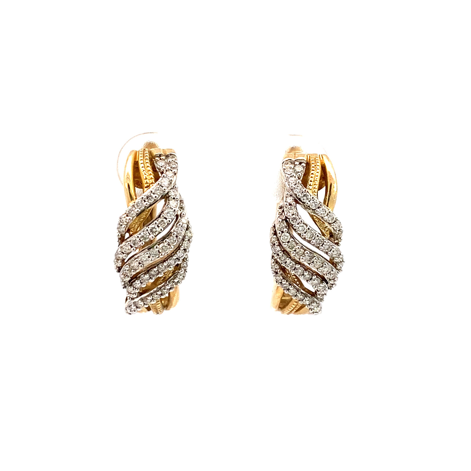 10K Yellow Gold Diamond Hoops D+/-.50cttw