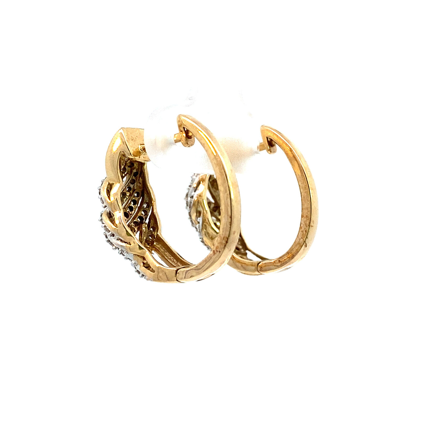 10K Yellow Gold Diamond Hoops D+/-.50cttw