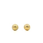 14K Yellow Gold Hollow Dome Earrings with diamond cut Stars