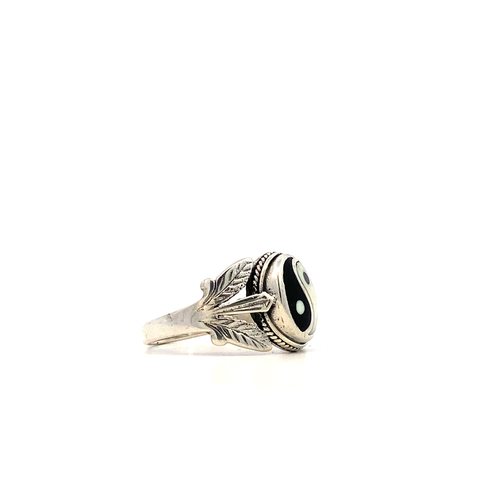 Sterling Silver Yin and Yang Ring sz5.5