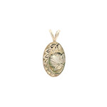 Sterling Silver 19x12.25 Oval Lehua Blossom Pendant