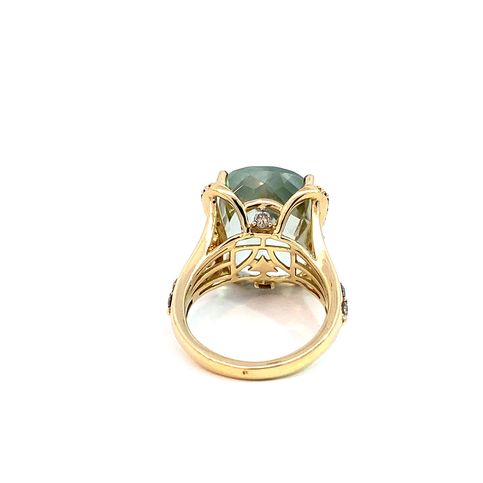 14K Yellow Gold Mint Julip Quartz LeVian Ring sz5