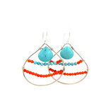 Sterling Silver Turquoise Coral Dangles