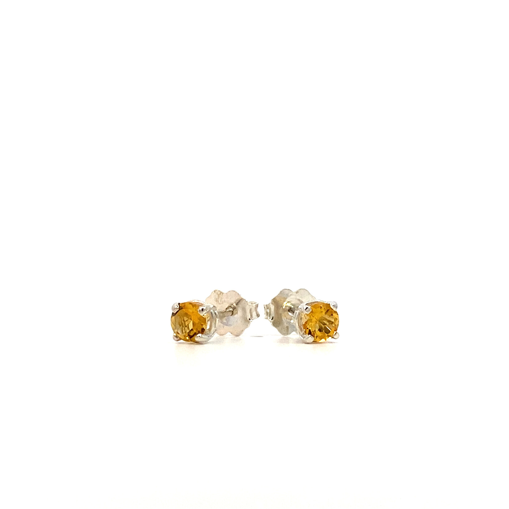 Sterling Silver 4.5mm Citrine Studs