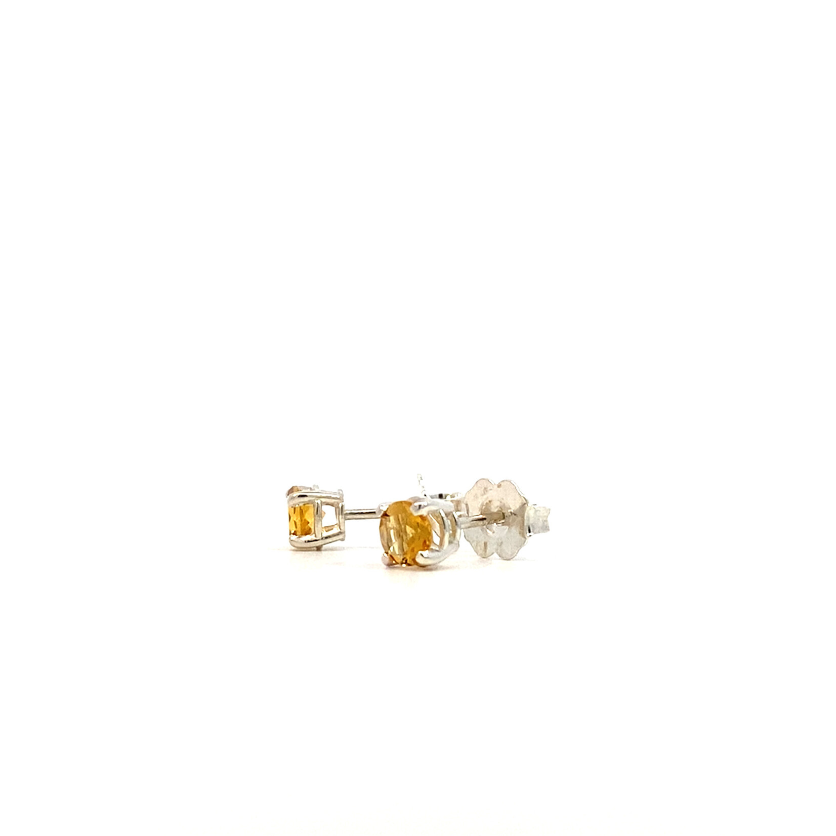 Sterling Silver 4.5mm Citrine Studs