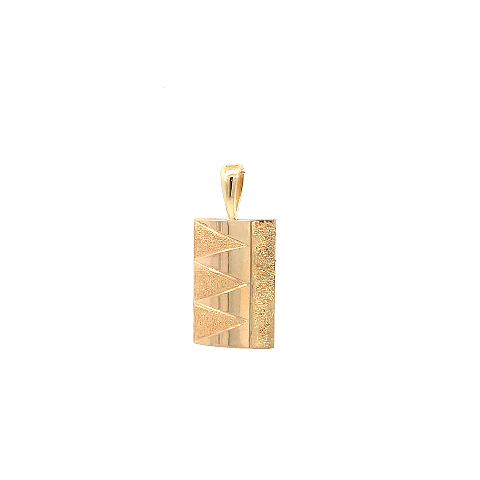 14K Yellow Gold 10mm Barrel Medium Tribal Pendant