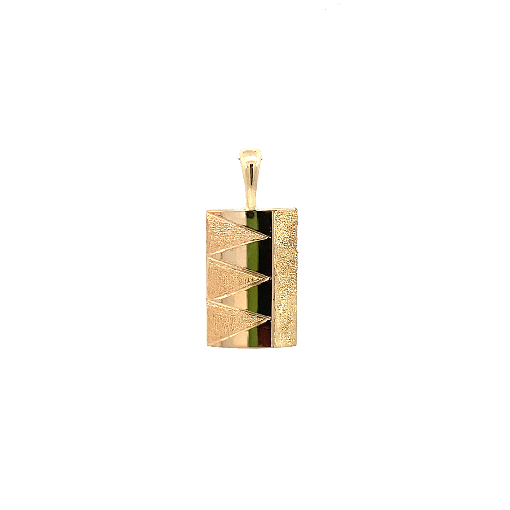 14K Yellow Gold 10mm Barrel Medium Tribal Pendant
