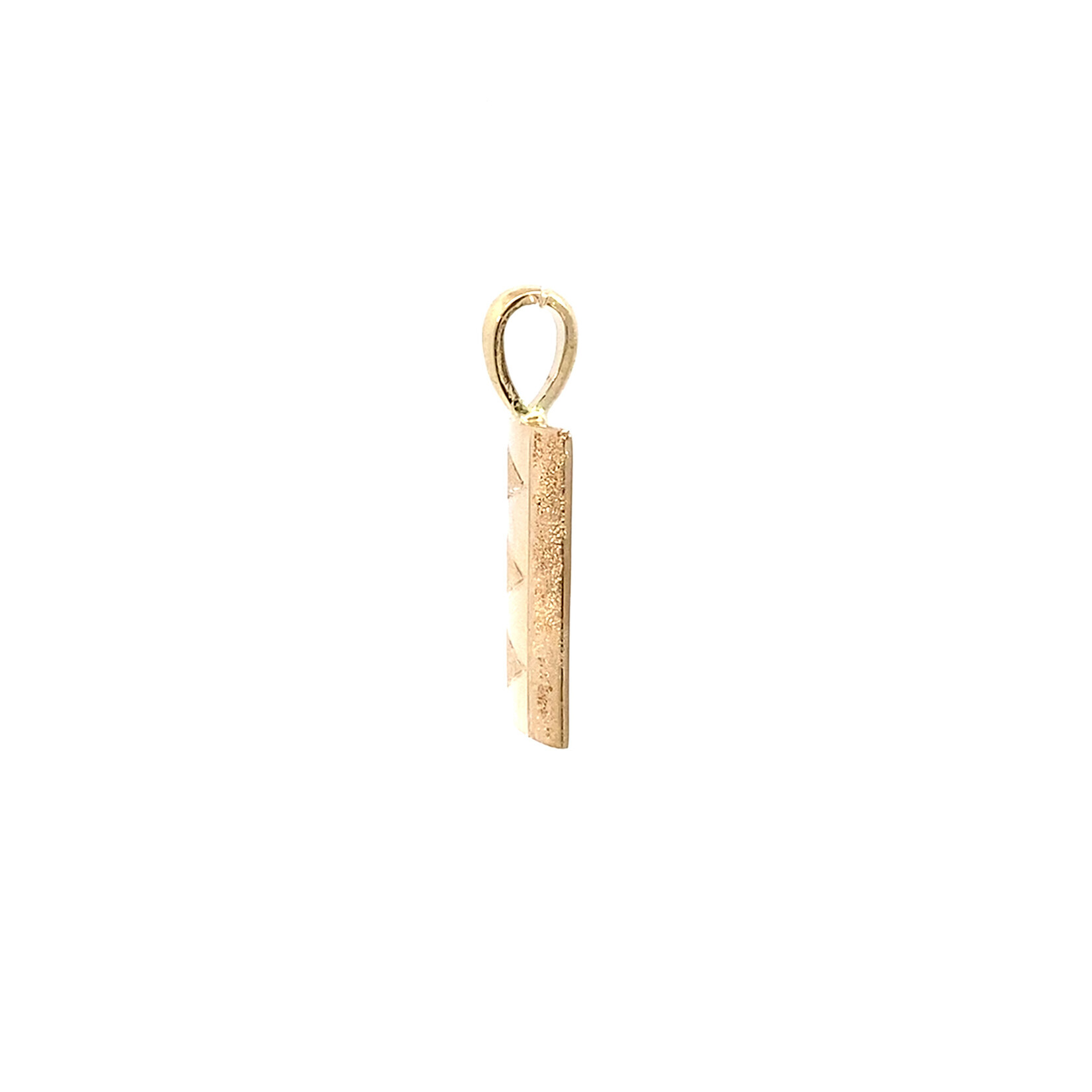 14K Yellow Gold 10mm Barrel Medium Tribal Pendant