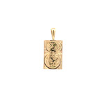 Plumeria Floral 14K Yellow Gold 10mm Barrel Medium Plumeria Floral Pendant
