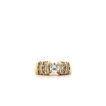 14K Yellow Gold Diamond Engagement Ring sz7 D+/-1.29cttw