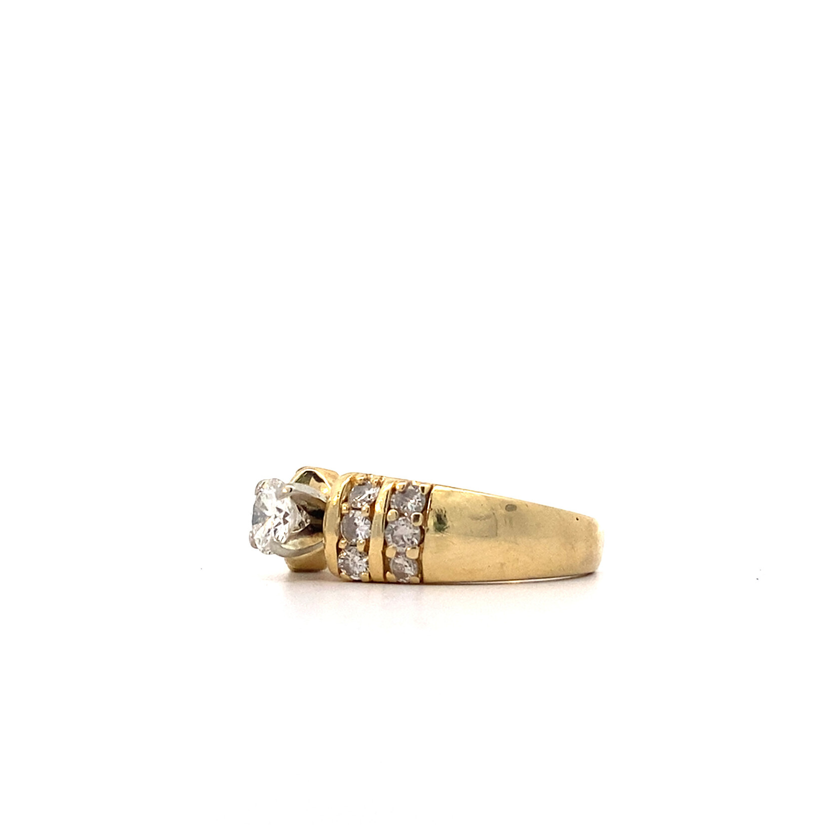 14K Yellow Gold Diamond Engagement Ring size 7 D+/-1.29cttw