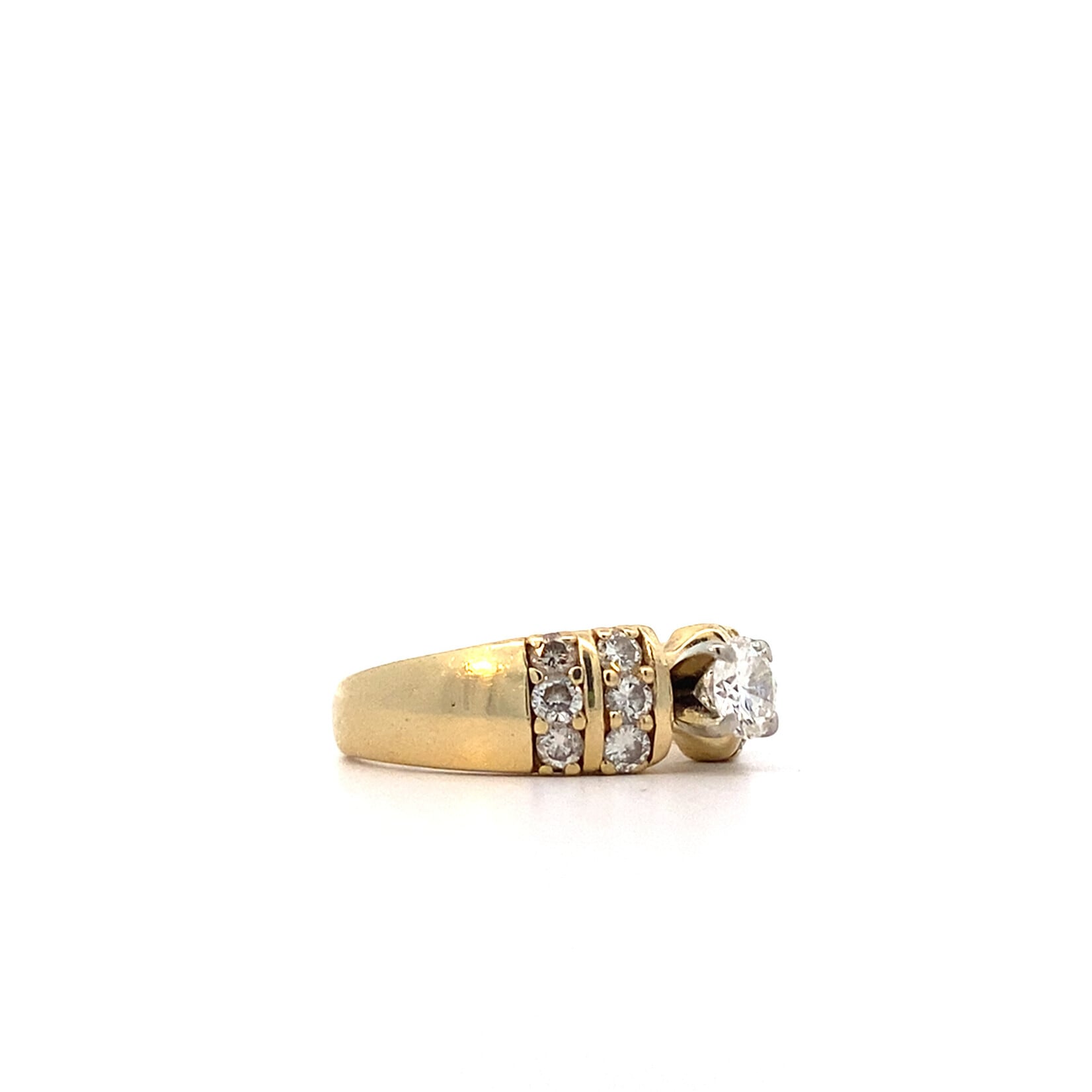 14K Yellow Gold Diamond Engagement Ring size 7 D+/-1.29cttw