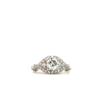 14K White Gold Diamond Engagement Ring with adjustable Shank sz7 D+/-1ct Art Deco Era