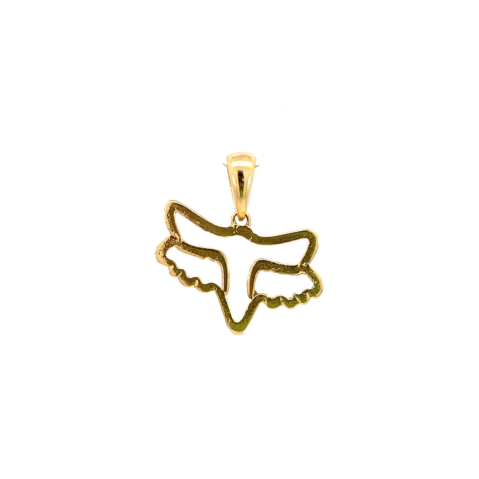 14K Yellow Gold 20x3mm Fox Racing Pendant