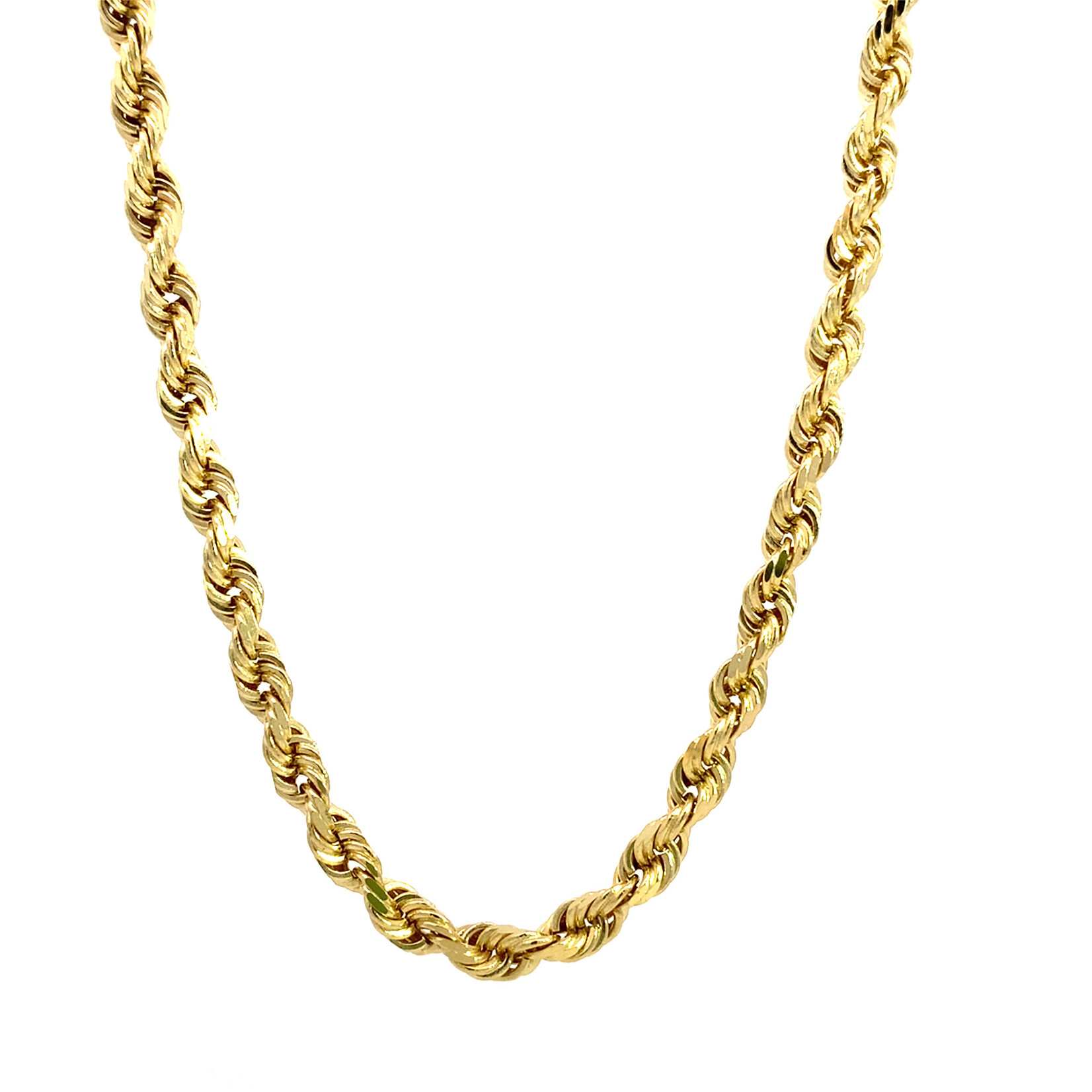 14K Yellow Gold 18" 3.75mm Diamond Cut Rope Chain