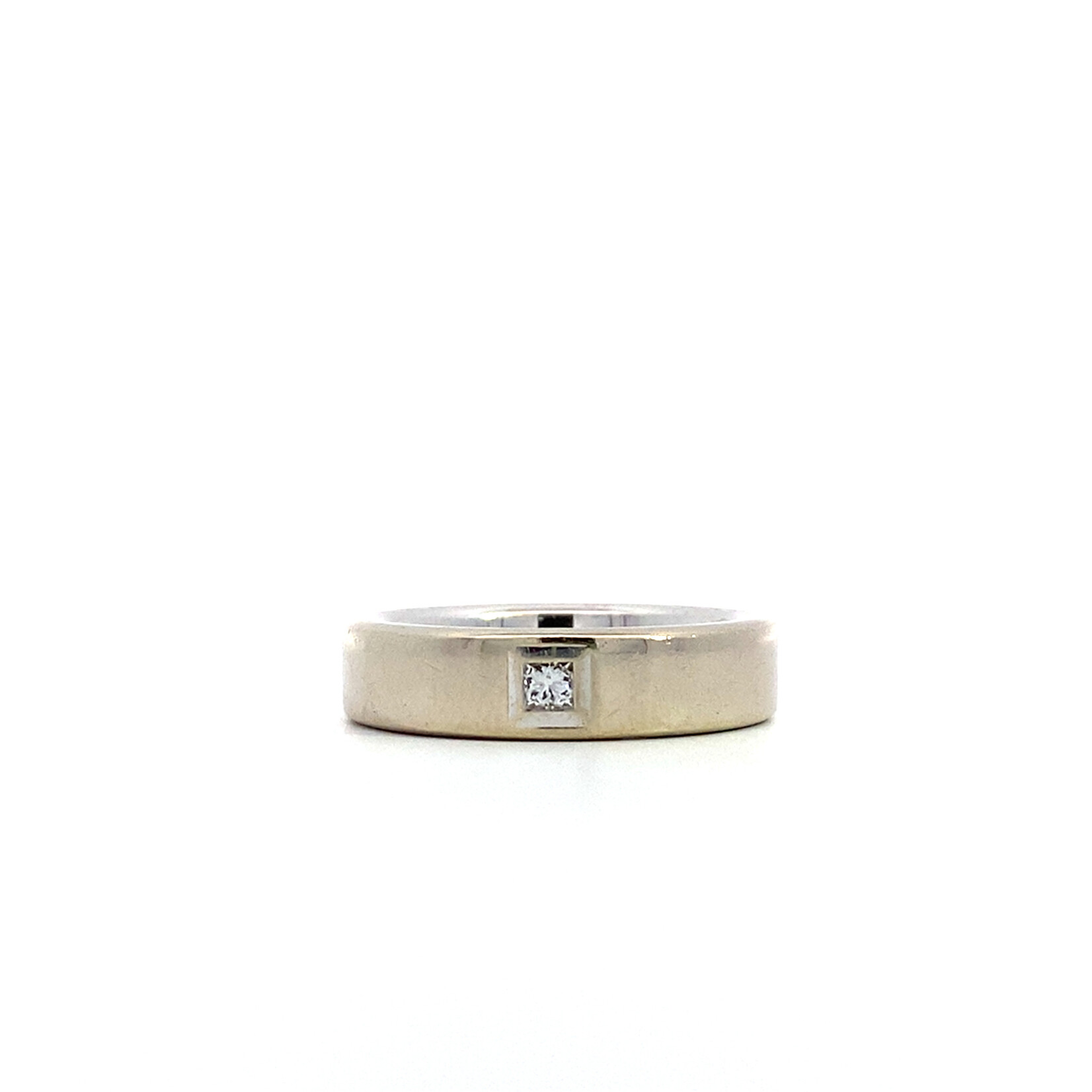 14K White Gold Diamond Comfort ring size 9 D+/-.11