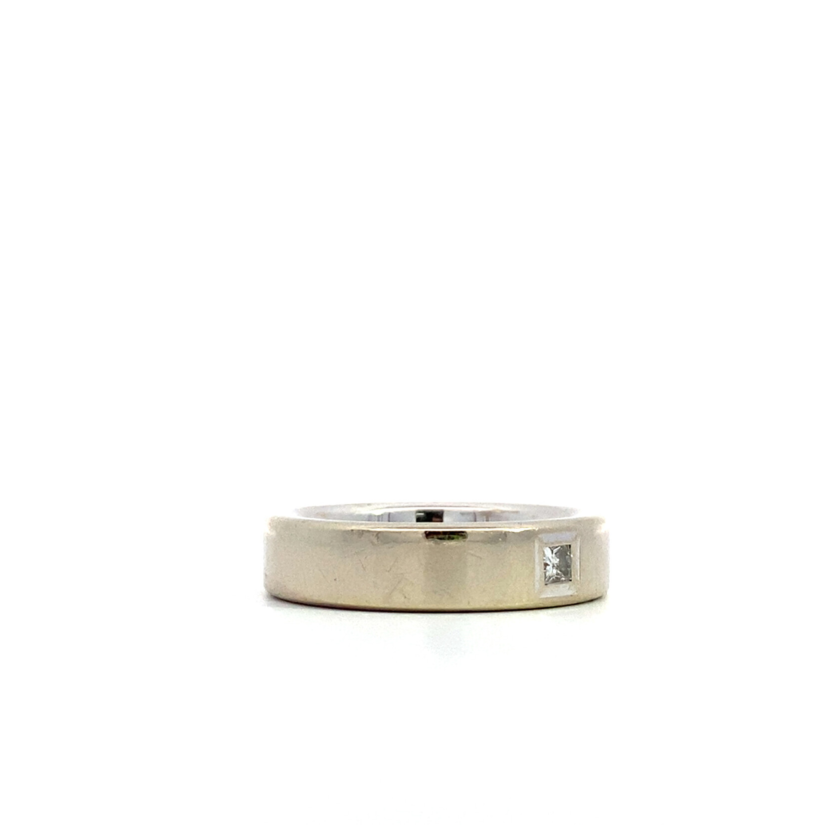 14K White Gold Diamond Comfort ring size 9 D+/-.11
