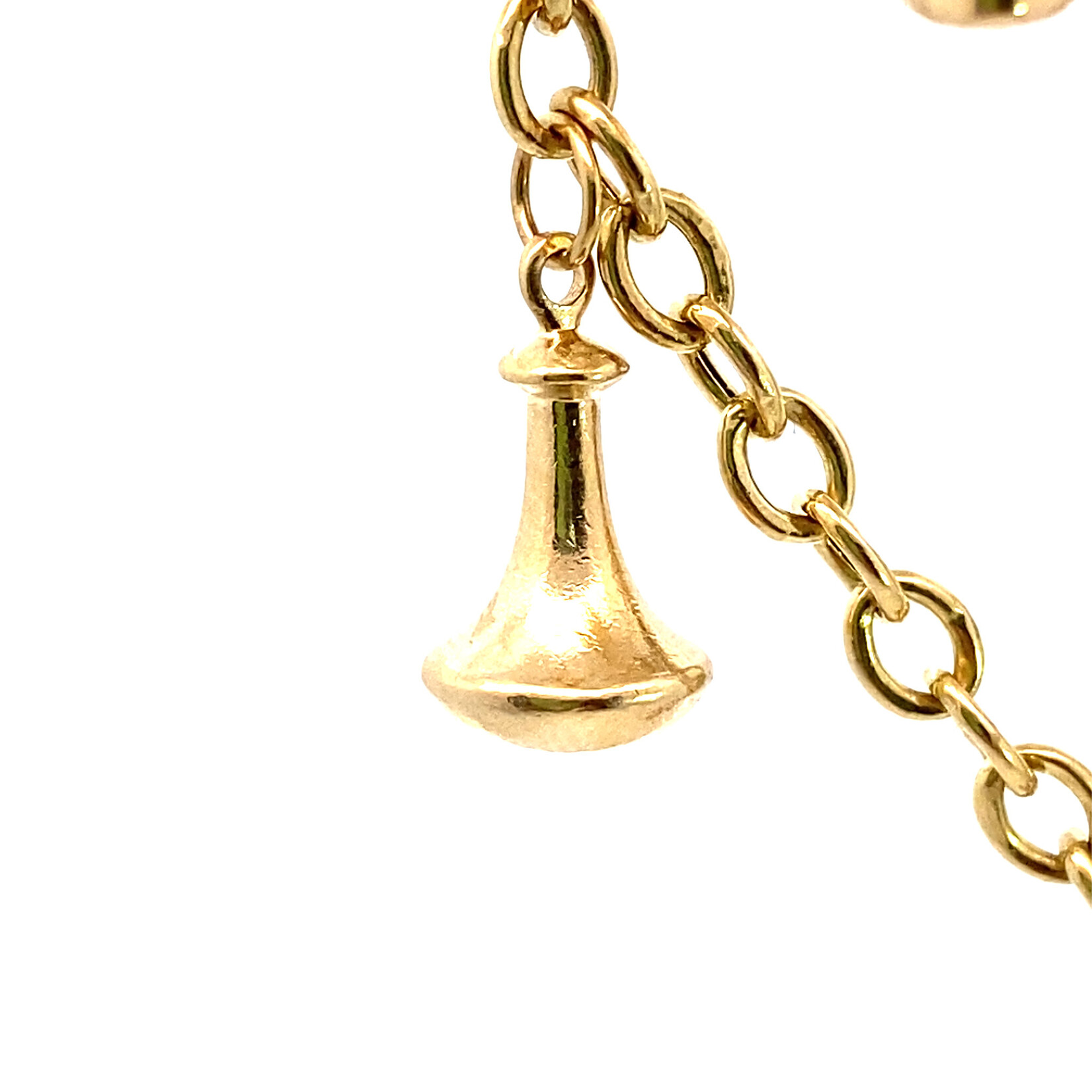 14K Yellow Gold 8" Hawaiian Charm Bracelet with Articulated Padlock Clasp