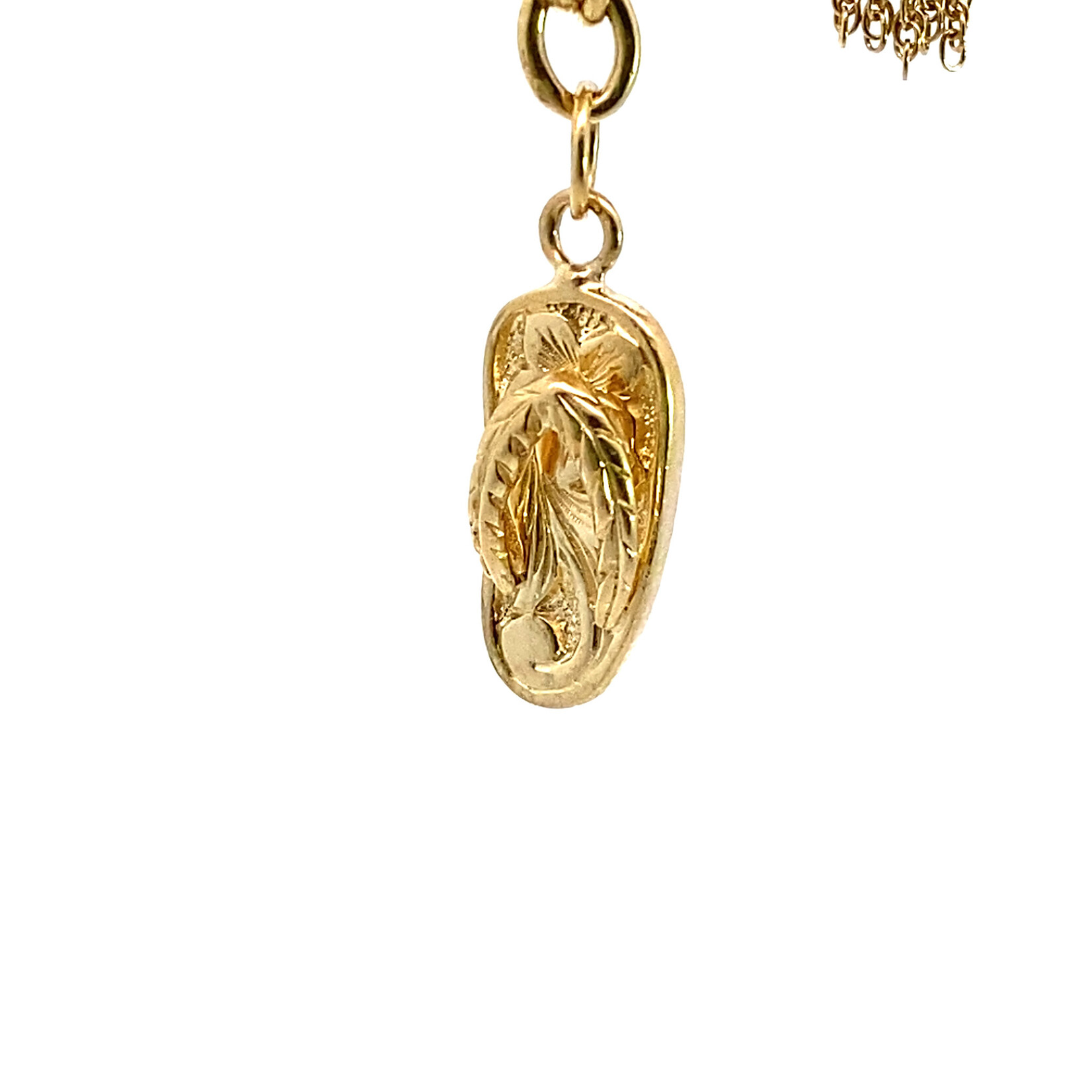 14K Yellow Gold 8" Hawaiian Charm Bracelet with Articulated Padlock Clasp