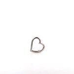 10K White Gold White Stone Heart Slider