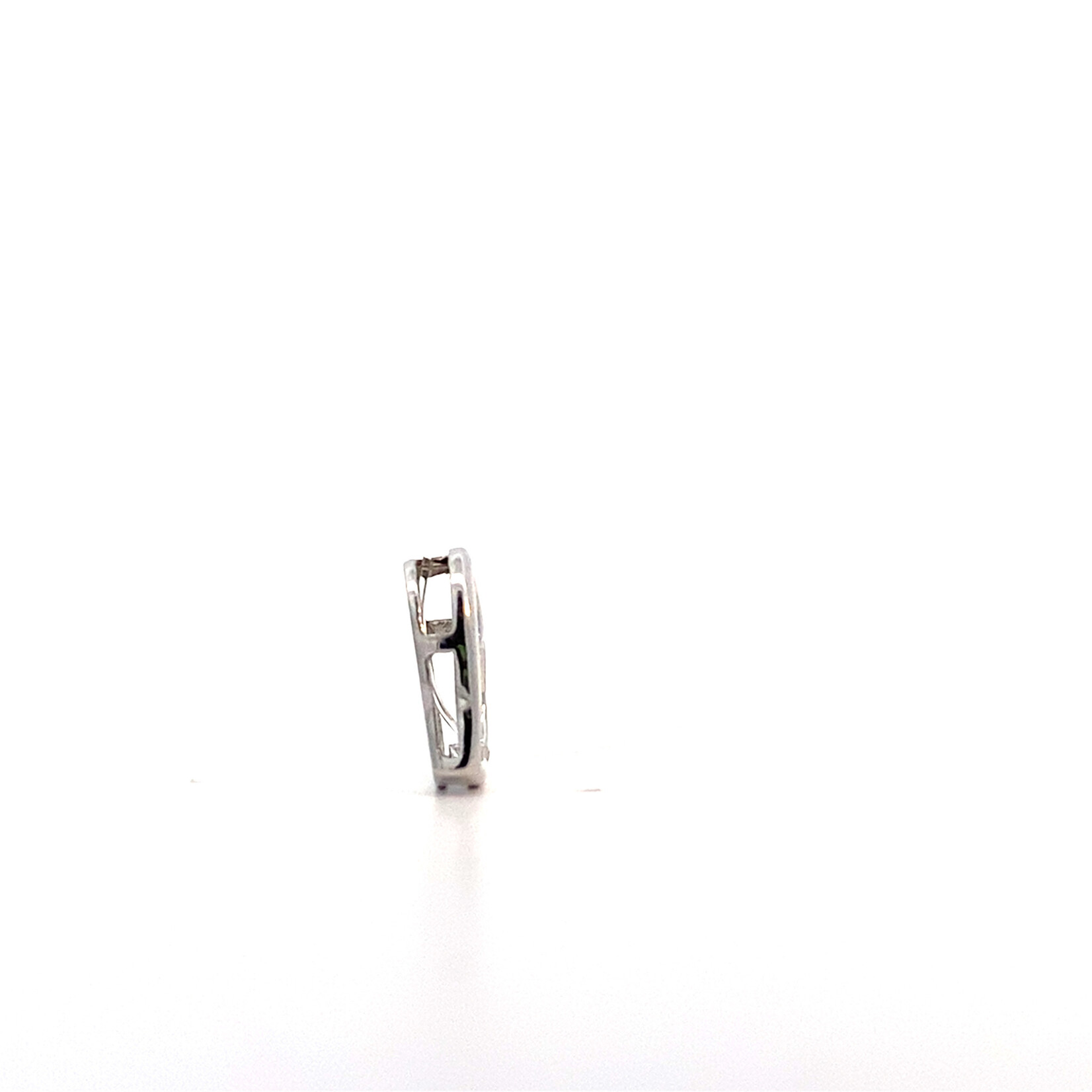 10K White Gold White Stone Heart Slider