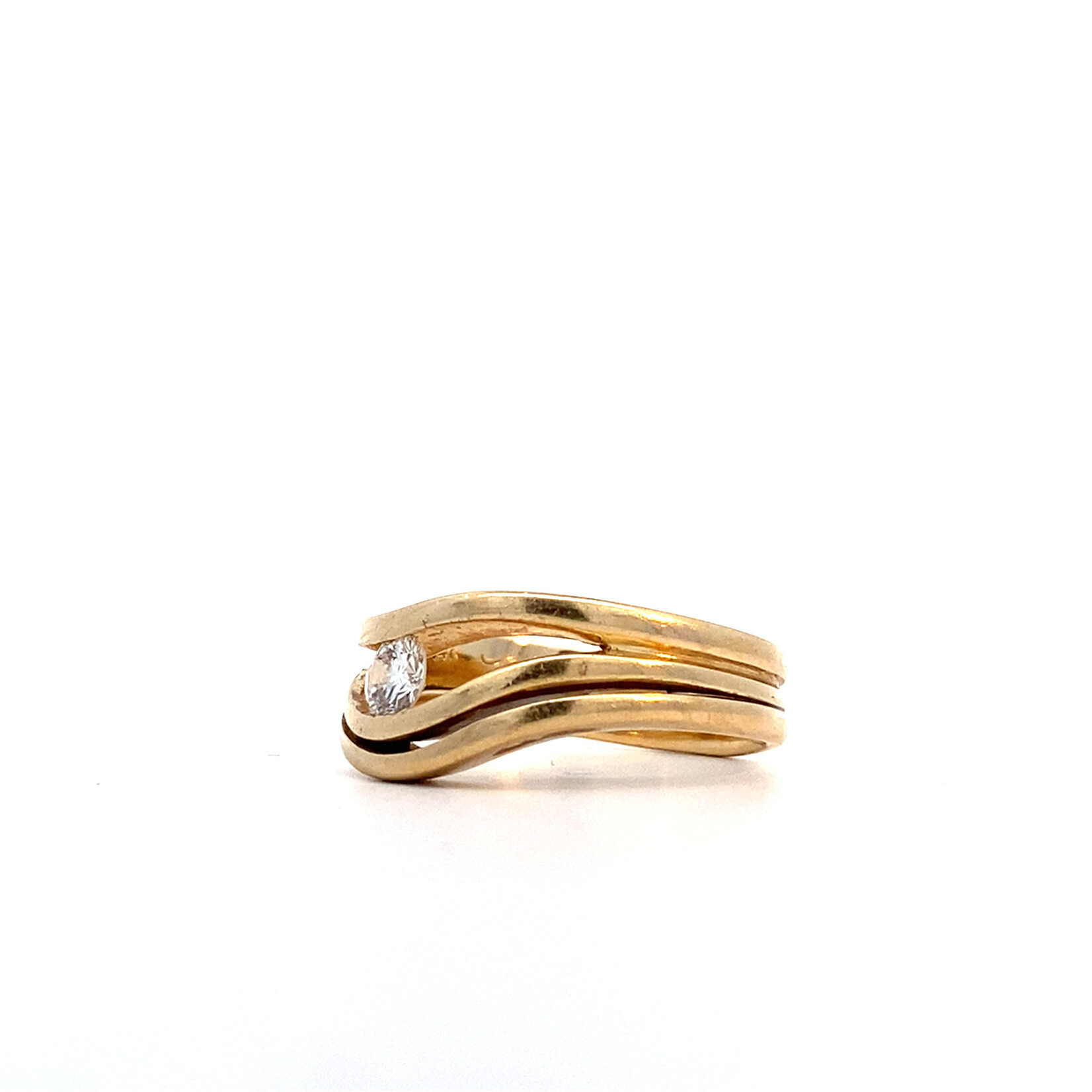 14K Yellow Gold Diamond Ring .25ct size 7.75