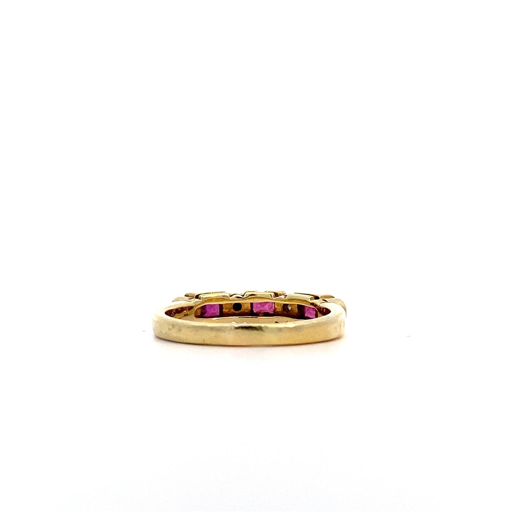 14K Yellow Gold Ruby and Diamond Ring size 6.75