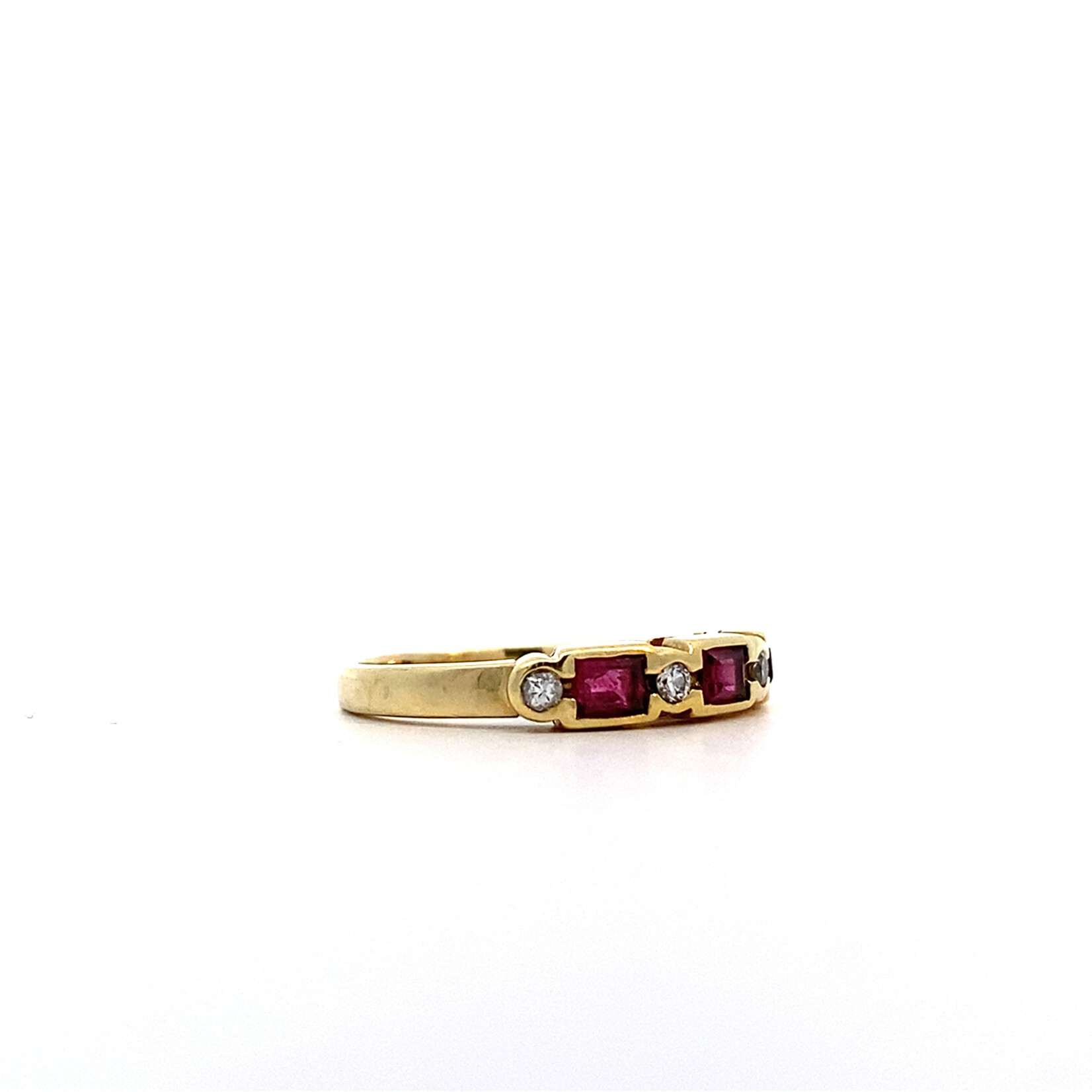 14K Yellow Gold Ruby and Diamond Ring size 6.75