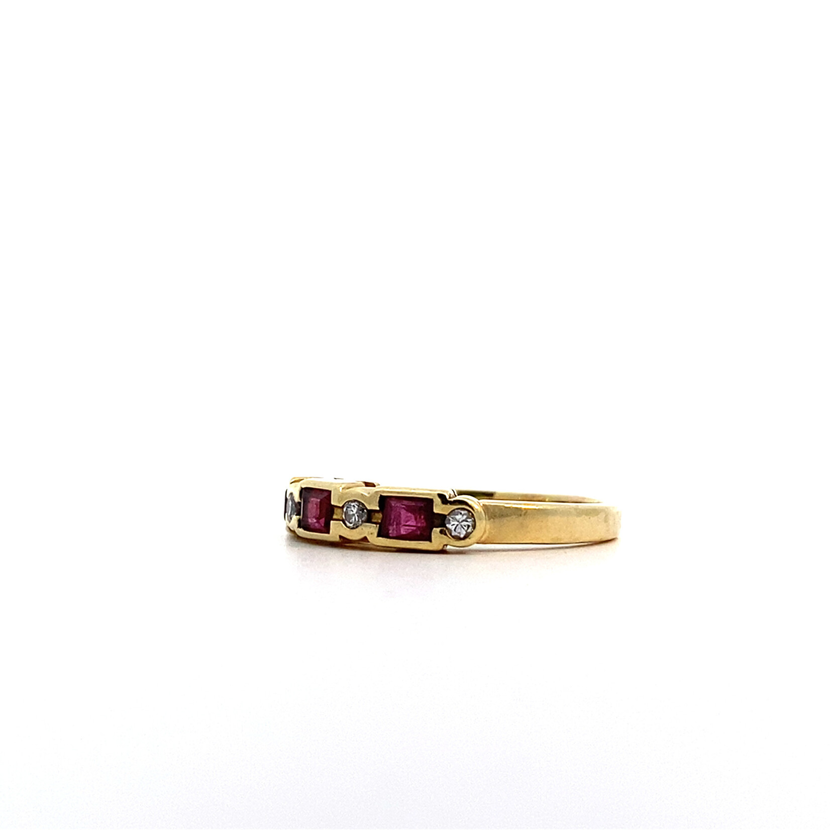14K Yellow Gold Ruby and Diamond Ring size 6.75