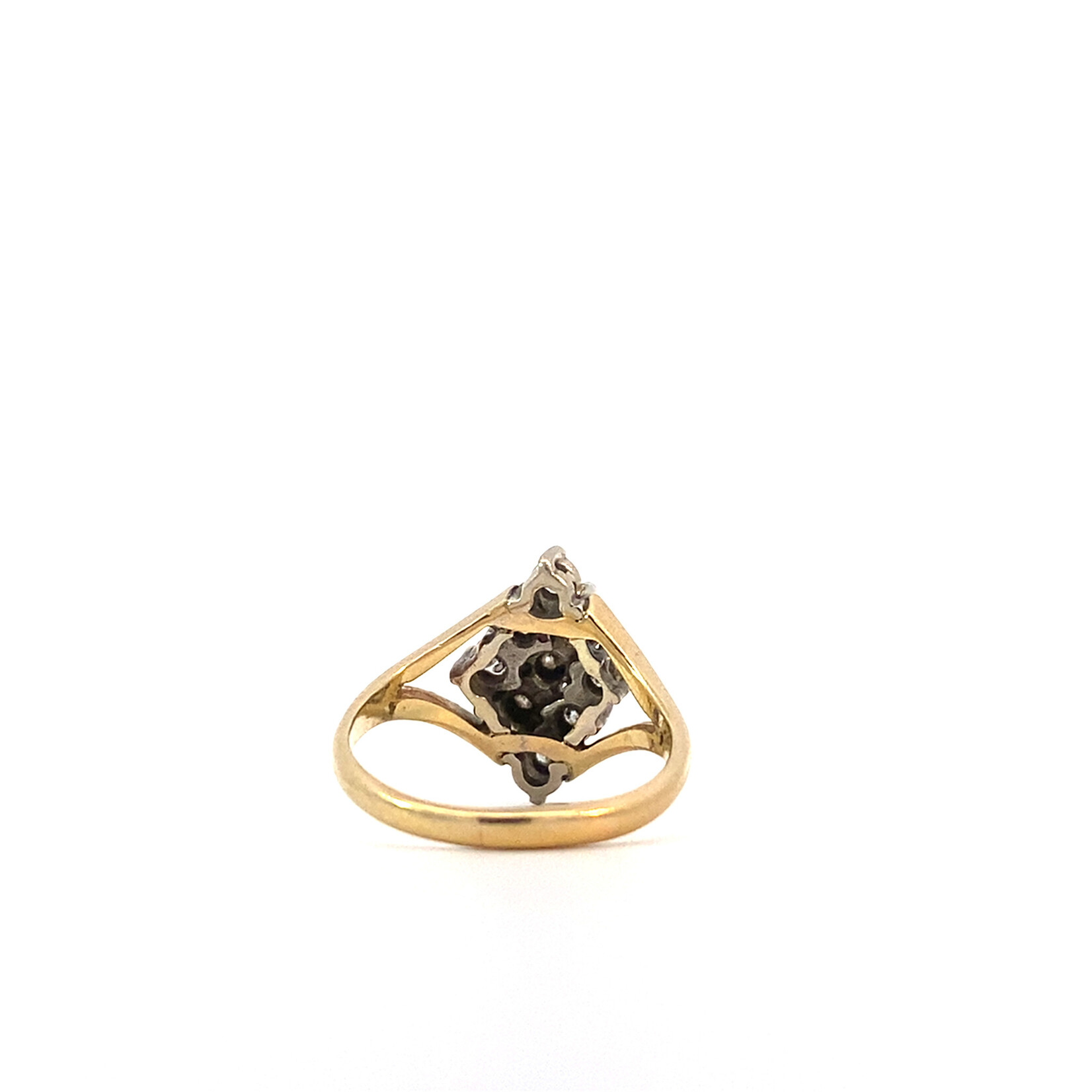 14K Yellow Gold Diamond Cluster ring size 3.75 D+/-.36ctw