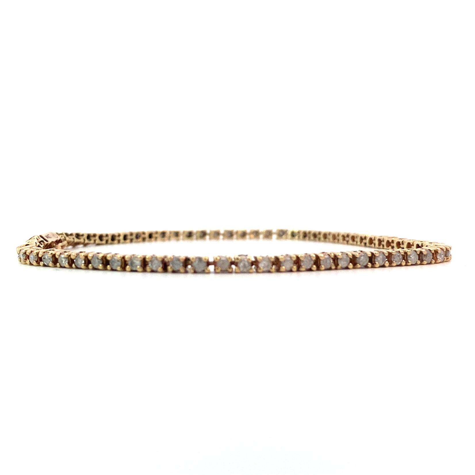 14K Yellow Gold 7.75" Diamond Tennis Bracelet D+/-1.65cttw