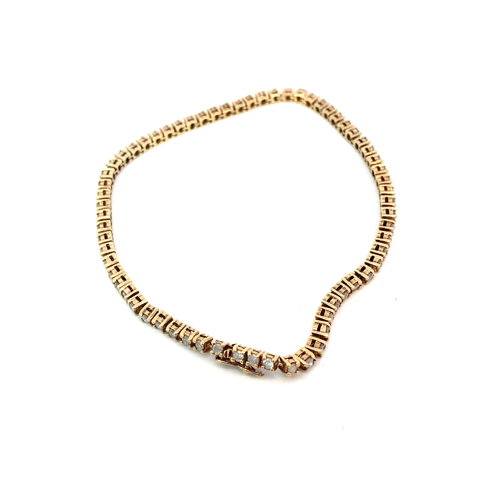 14K Yellow Gold 7.75" Diamond Tennis Bracelet D+/-1.65cttw