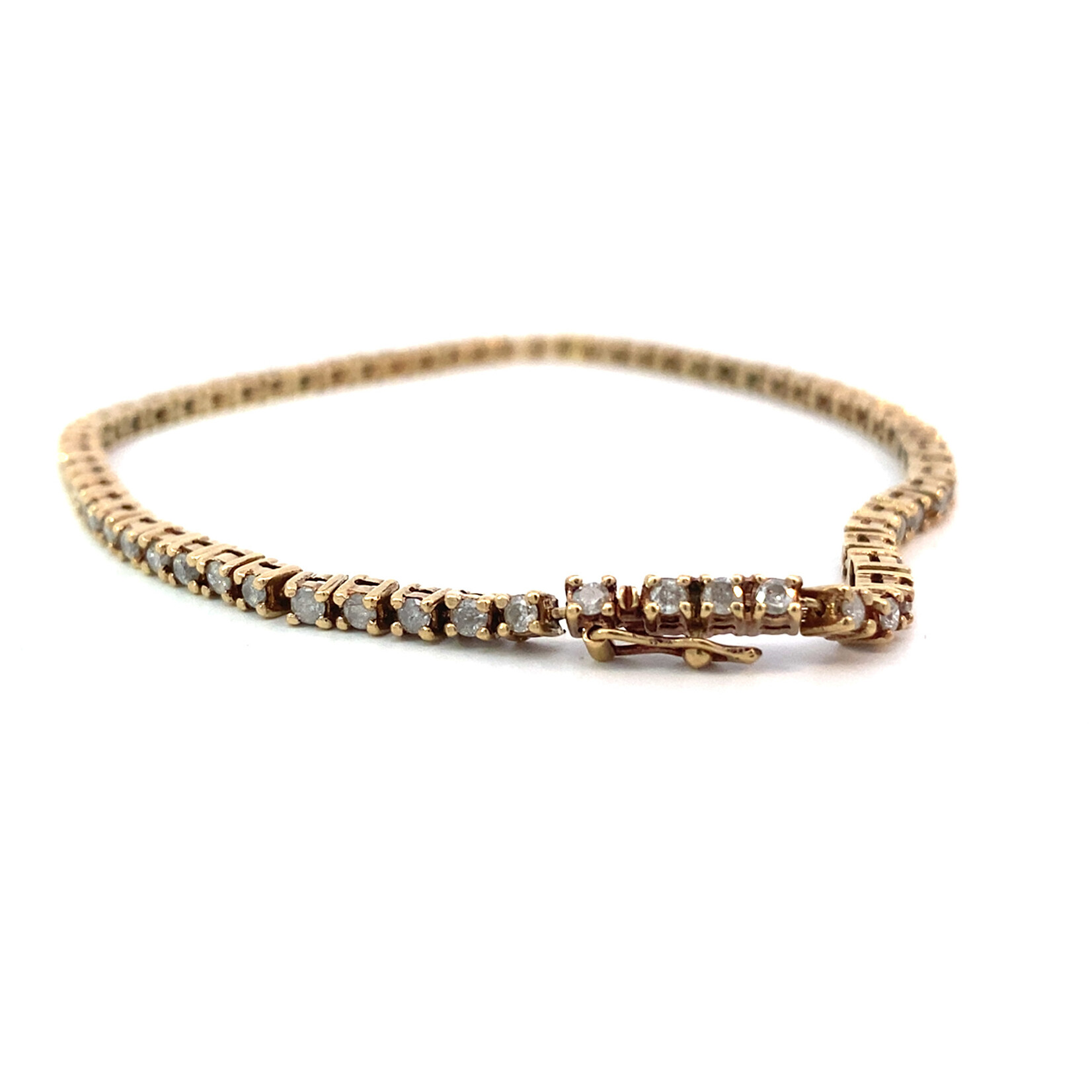 14K Yellow Gold 7.75" Diamond Tennis Bracelet D+/-1.65cttw