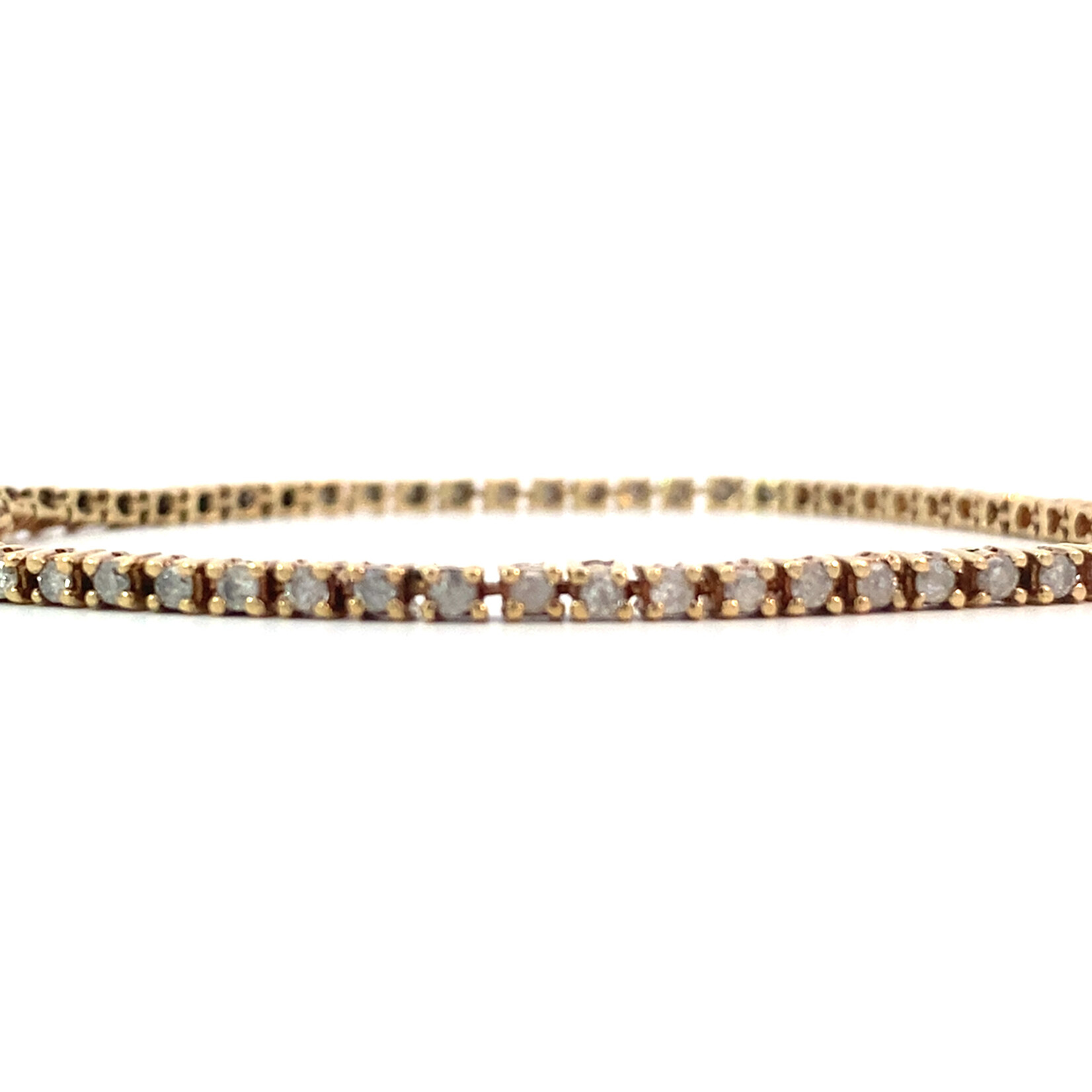 14K Yellow Gold 7.75" Diamond Tennis Bracelet D+/-1.65cttw