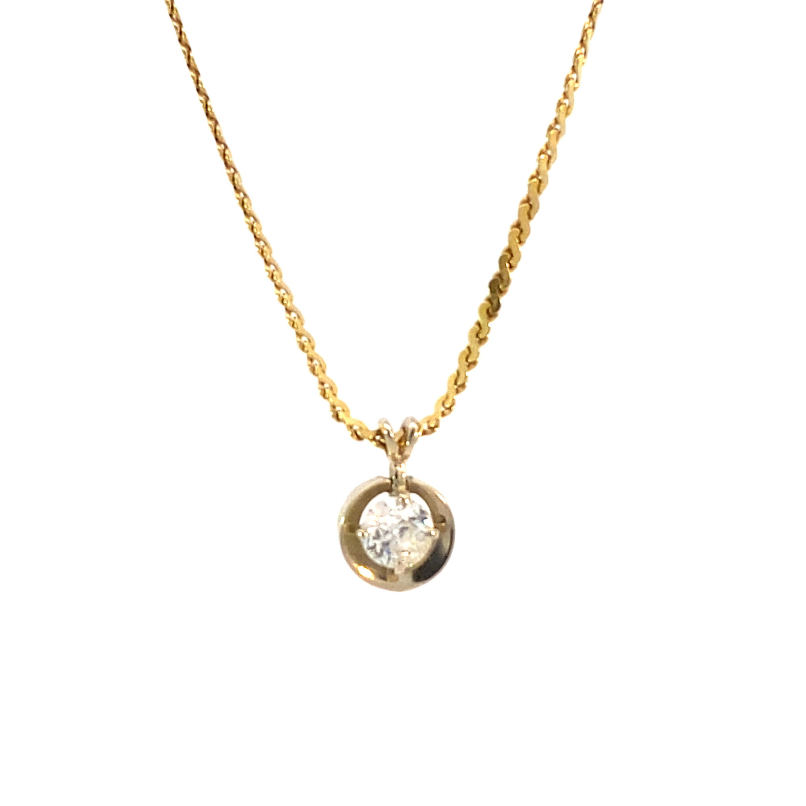 14K Yellow Gold Articulated Diamond on 17" Snake Chain D+/-.45ct