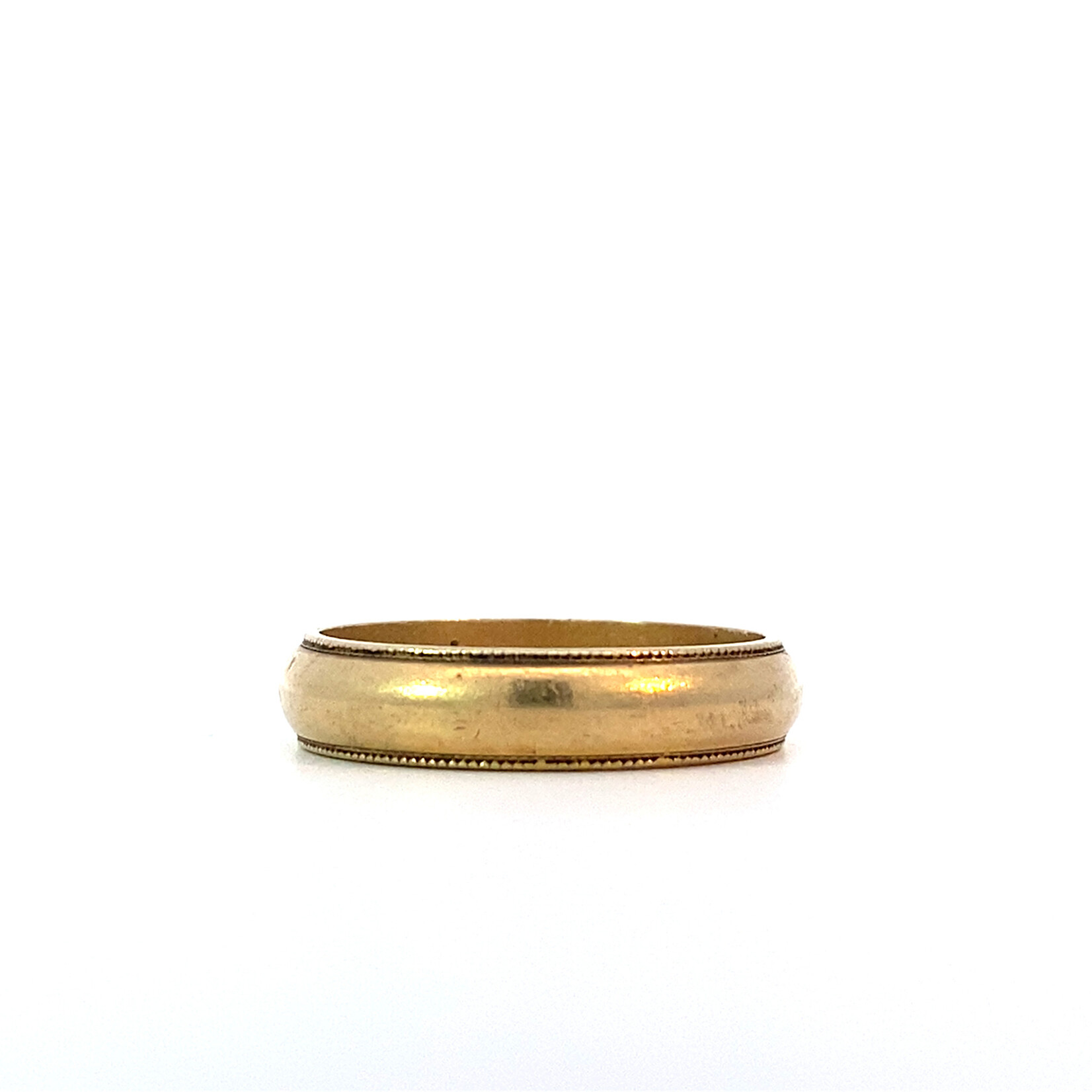 14K Yellow Gold 5mm Coin Edge Band sz10.25