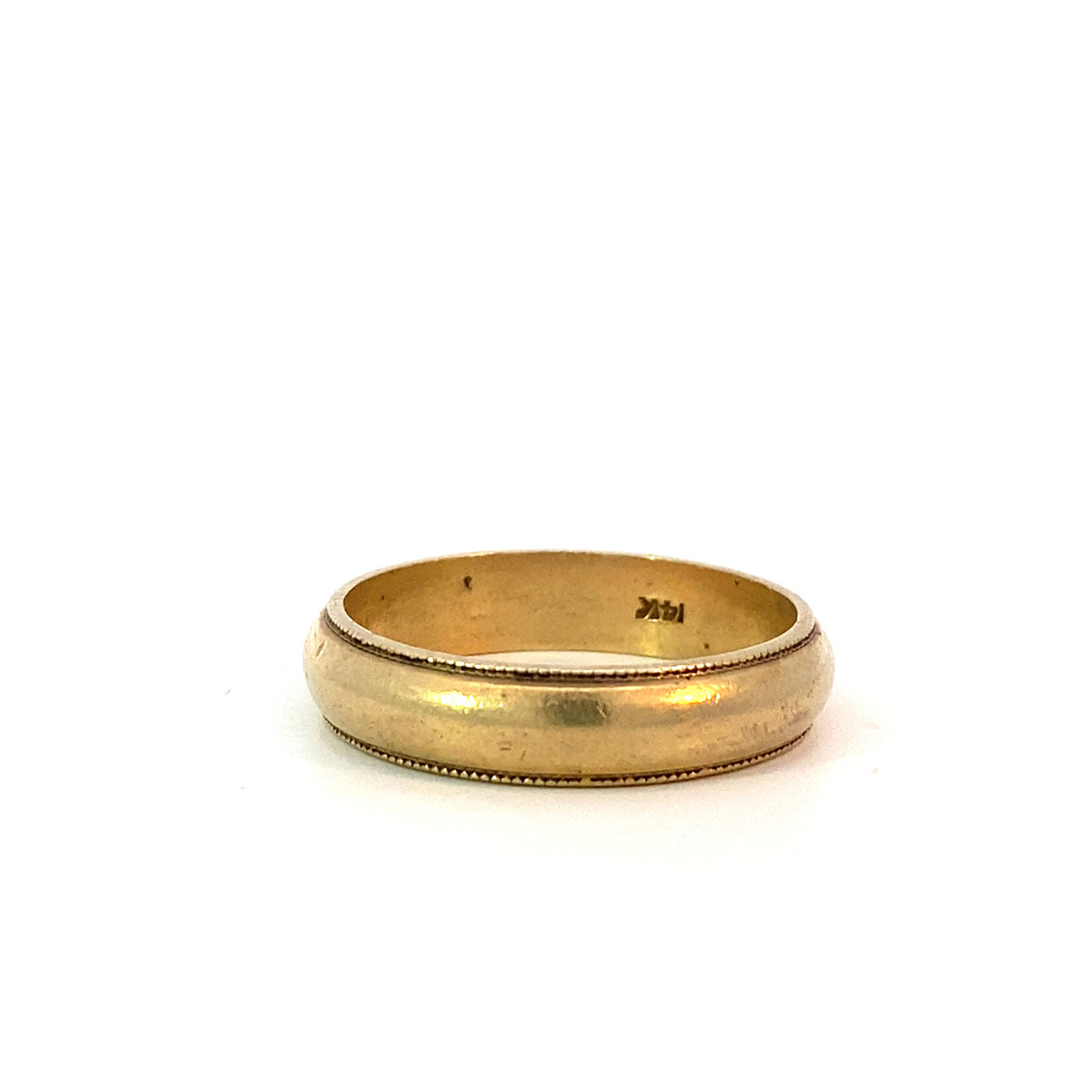 14K Yellow Gold 5mm Coin Edge Band sz10.25