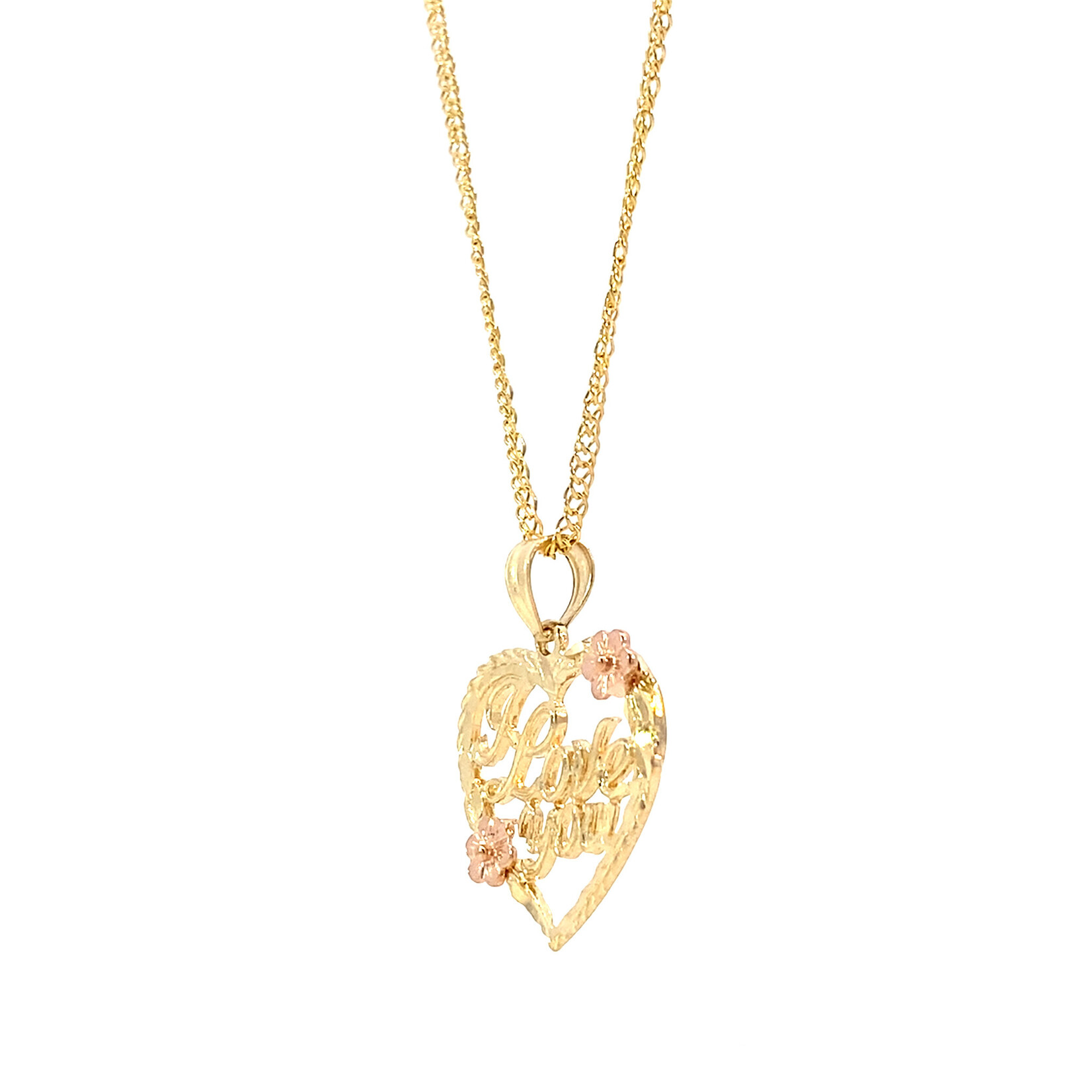 14K Yellow Gold 16" I Love You Necklace