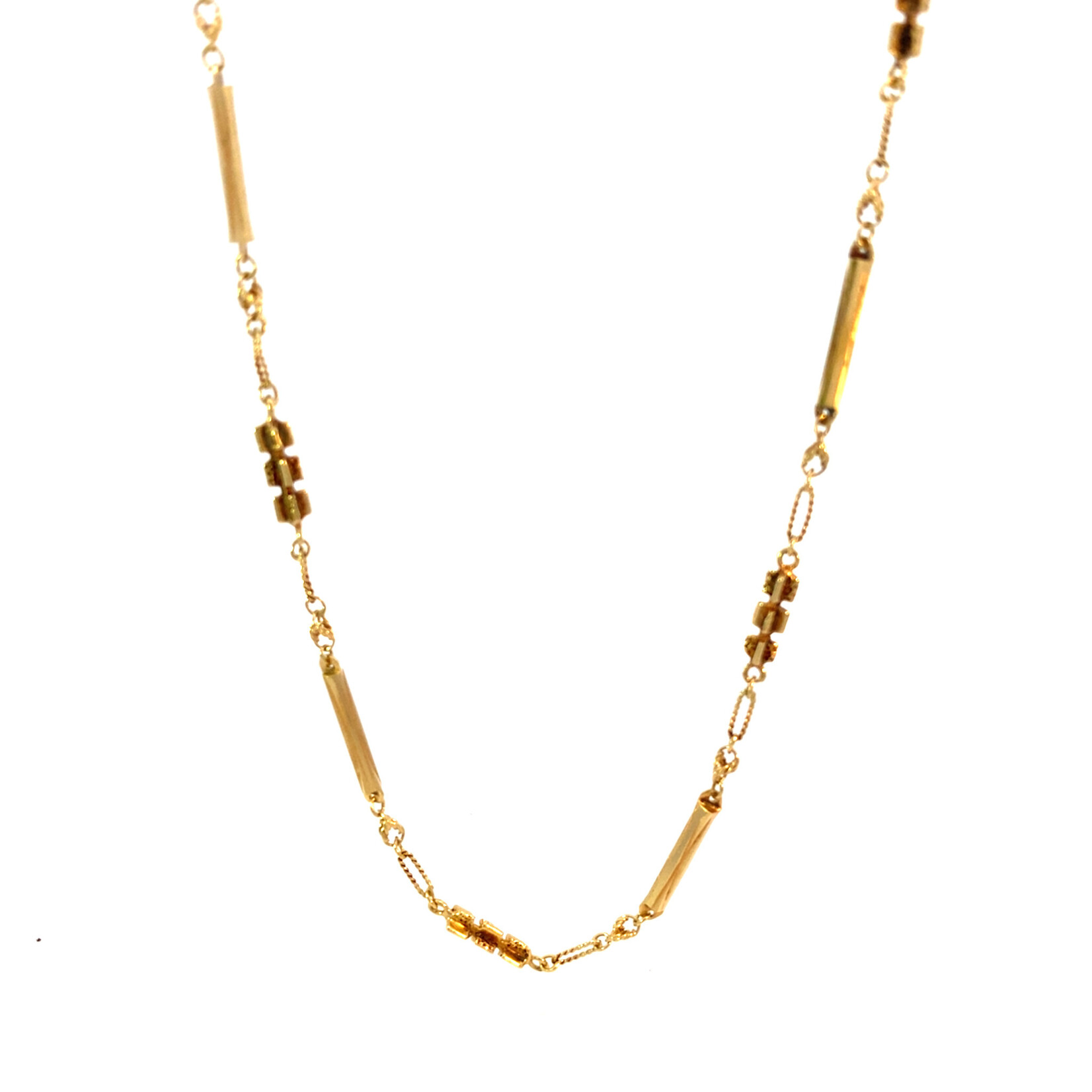 18K Yellow Gold 16" Bar Link Chain